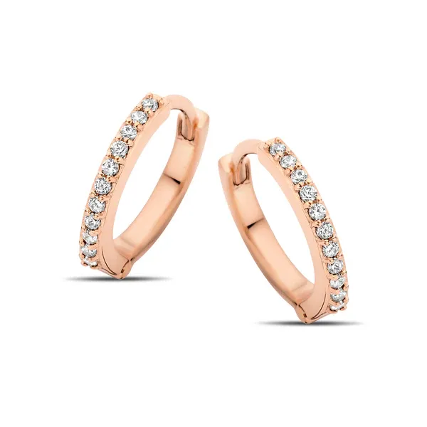 Passion Ohrringe x klein - Sterlingsilber rosa vergoldet - Zirkonia